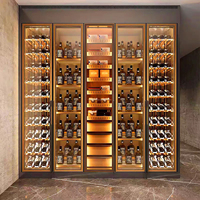 Refroidisseur de vin à porte vitrée en acier inoxydable de luxe personnalisé Cave à vin électrique multizone à utilisation commerciale contrôlée par application