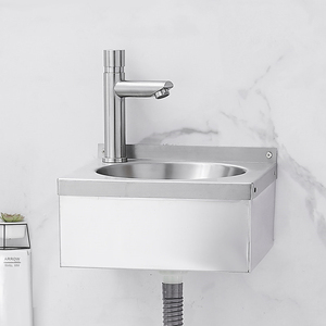 Évier mural compact carré en acier inoxydable SS304, lavabo durable en acier inoxydable avec crédence pour camping-car, <span class=keywords><strong>caravane</strong></span> et petite <span class=keywords><strong>salle</strong></span> <span class=keywords><strong>de</strong></span> <span class=keywords><strong>bain</strong></span> - Product Image 2