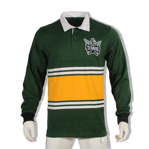 Camiseta de manga larga de poliéster/algodón, Polo de Rugby de diseño libre, personalizada, a rayas, OEM - Product Image 2