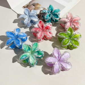 Accesorios para el Cabello con Flor de Frangipani, Pinza de Pelo con Flor de Plumeria Transparente de 8cm, en Oferta - Product Image 1