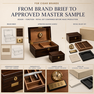 Hosenton Maßgefertigte Spanische Zedernholz-Zigarren-Humidor-Box Umweltfreundlich Feuchtigkeitsbeständig Tragbar Lackierte Oberfläche für 15-20 Zigarren - Product Image 1