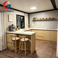 Maison conteneur pliable et extensible de 20 pieds ou 40 pieds, villa préfabriquée isolée thermiquement avec cuisine et salle de bain complètes