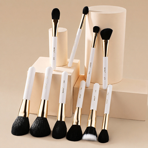 Single Makeup Brush White Handle Black Synthetic Hair Cosmetic Makeup Brush Makeup Tools for Foundation Blush Eyeshadow - Product Image 2