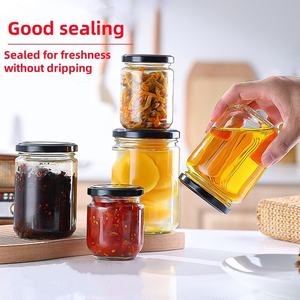 Nhà Máy Tùy Chỉnh 100Ml 240Ml 350Ml 500Ml 750Ml 1000Ml Vòng Mật Ong Mứt Dưa Chua Thực Phẩm Lưu Trữ Rộng Miệng Lọ Thủy Tinh Với Kim Loại Nắp - Product Image 5