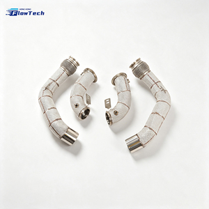 ท่อไอเสียดาวน์ไปป์แบบไหลสูงสำหรับ BMW M5 F90 M6 F12 F13 S63 4.4L V8 ผลิตจากสแตนเลส 304 ติดตั้งได้โดยตรง พร้อมแผ่นกันความร้อน - Product Image 2