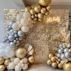 Pannello Esagonale Moderno Vintage Cinese con Paillettes Lucide Attivate dal Vento per Sfondo Lampeggiante per Matrimoni e Feste di Compleanno - Product Image 5