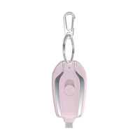 Portable haute capacité Mini porte-clés batterie externe chargeur de dosette d'urgence 1300mAh Charge rapide type-c pour téléphone utilisation en extérieur