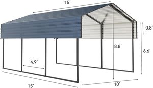 Abri d'auto <span class=keywords><strong>en</strong></span> métal extra large de 12x20 pieds pour pick-up, bateau, voiture et tracteurs Abri d'auto/auvent et abri d'auto améliorés - Product Image 5
