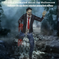 Nouveauté Halloween : Grand Zombie Mécanique Électrique à Balançoire pour Maison Hantée et Salle d'Évasion