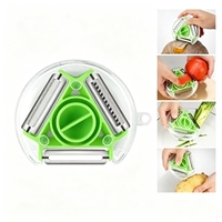 3-in-1 groente- en fruit schil- en snijmachine, populaire verkoop, multifunctioneel, plastic, draagbaar, voor keukenaccessoires