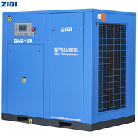 Compresseur d'air à vis à fréquence variable électrique à un étage stationnaire industriel de 15kw à faible bruit WEG IE4 moteur d'air lubrifié