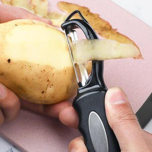 Petit éplucheur de fruits et légumes en acier inoxydable avec poignée confortable Accessoire d'outil de cuisine domestique en métal durable - Product Image 6