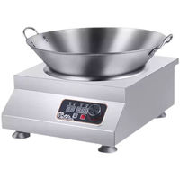 Kompor Induksi Cekung Daya Tinggi 5000W Komersial, Kompor Listrik Tugas Berat, Peralatan Dapur Baja Tahan Karat