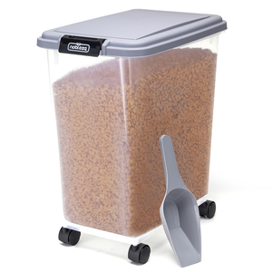 Nobleza 30L ermetico contenitore per alimenti per animali domestici con coperchio incernierato e ruote comodo deposito per alimenti per animali domestici - Product Image 1
