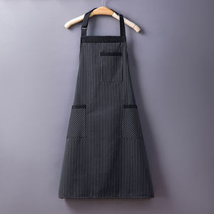 Tablier sans manches réglable en polyester et coton léger à rayures avec poches, durable pour la maison, la cuisine, les restaurants, la restauration rapide, les hôtels - Product Image 1
