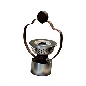 Brûleur d'encens en bois et métal de qualité supérieure, support pour Bakhoor, porte-charbon décoratif pour Oud arabe, parfum d'ambiance aromatique pour la maison - Product Image 1