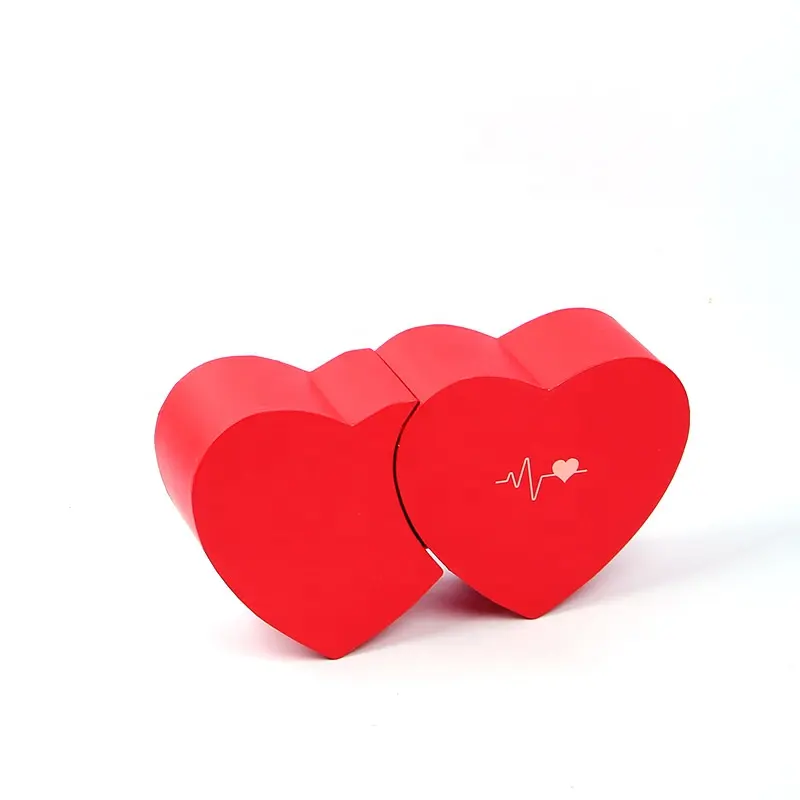 Fábrica vende caja de regalo de Chocolate creativa de doble Corazón de alta calidad caja de regalo de embalaje de flores de jabón caja de flores de corazón para Valentin