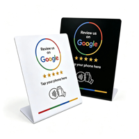 Support NFC Google Review avec plaque QR Code en PVC pour comptoir – Affichage tactile pour avis clients et feedback d'entreprise