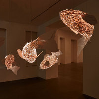 Lampe LED en bois pour décoration intérieure, luminaire décoratif d'intérieur, idéal pour un grand hôtel, un hall, des escaliers, des poissons