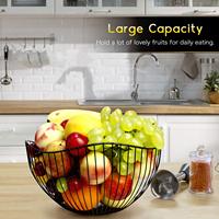 Panier de fruits ou de légumes en fer noir, pour la cuisine, panier de fruits, bol de service, assiette en fil
