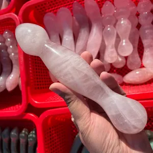 Natural Handicrafts Yoni Massager Rose Quartz Massager Wand Crystal Dildo For Women Vaginal Muscles