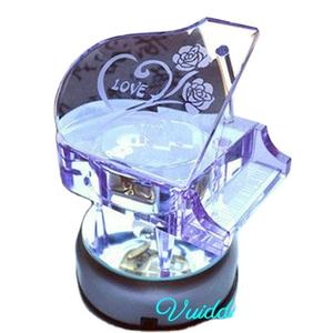 Amore Rosa Fiori di Luce Viola Di <span class=keywords><strong>Music</strong></span> Box di Cristallo Per I Regali Di Natale - Product Image 1