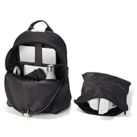 Sac à dos scolaire pour filles en néoprène imperméable personnalisé par le fabricant, sac à dos de loisirs noir pour femmes, sac à dos de voyage tendance