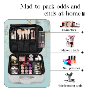 Waterproof PU Leather Beauty Storage <b>Case</b> Multifunctional Travel Cosmetic Bag Customizable Compartments for <b>Makeup</b> Tools - Product Image 2