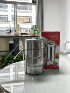 Lancheira Térmica de Aço Inoxidável 14CM para Crianças, Recipiente Isolado para Alimentos Escolares, Marmita Térmica Aquecida - Product Image 1