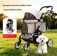 Carrito de Paseo Plegable Multifuncional para Mascotas, Ligero y Portátil, para Mascotas Pequeñas y Medianas