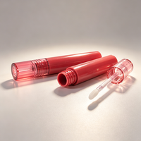 Nouveau design, tube de gloss à lèvres cylindrique mince, vide, corps bicolore, capuchon translucide, plastique, personnalisable, OEM/ODM, vente en gros