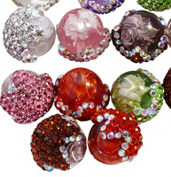 Accessoires de fabrication de bijoux DIY pour stylo et porte-clés avec strass en acrylique, perles en forme de pomme de pin, perles en plastique et en lucite