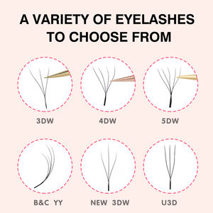 Pestañas Mate Individuales, Extensiones de Pestañas de Cachemira, Bandeja de Pestañas de Volumen Fácil de Abanicar U/YY/W, Extensiones Rusas - Product Image 2