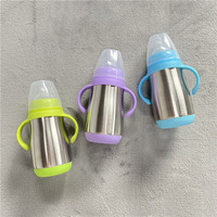 10oz 280ml bébé enfant en bas âge double paroi en acier inoxydable infantile sans BPA bébé bouteille de voyage avec mamelon anti-colique