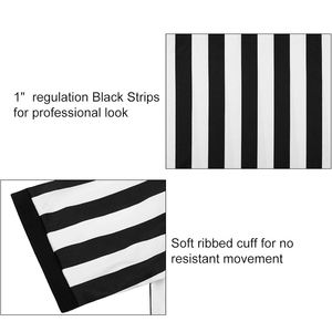 कस्टम मैन की आधिकारिक ब्लैक एंड व्हाइट स्ट्राइप शॉर्ट अंपायर जर्सी - Product Image 3