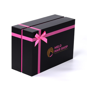 <span class=keywords><strong>Caja</strong></span> de Peluca Negra Elegante Personalizada, Cajas Rectangulares <span class=keywords><strong>para</strong></span> Empaque de Extensiones de Cabello, Diseño Único y Moderno, Cajas de <span class=keywords><strong>Regalo</strong></span> con Lazo <span class=keywords><strong>para</strong></span> Pelucas - Product Image 4