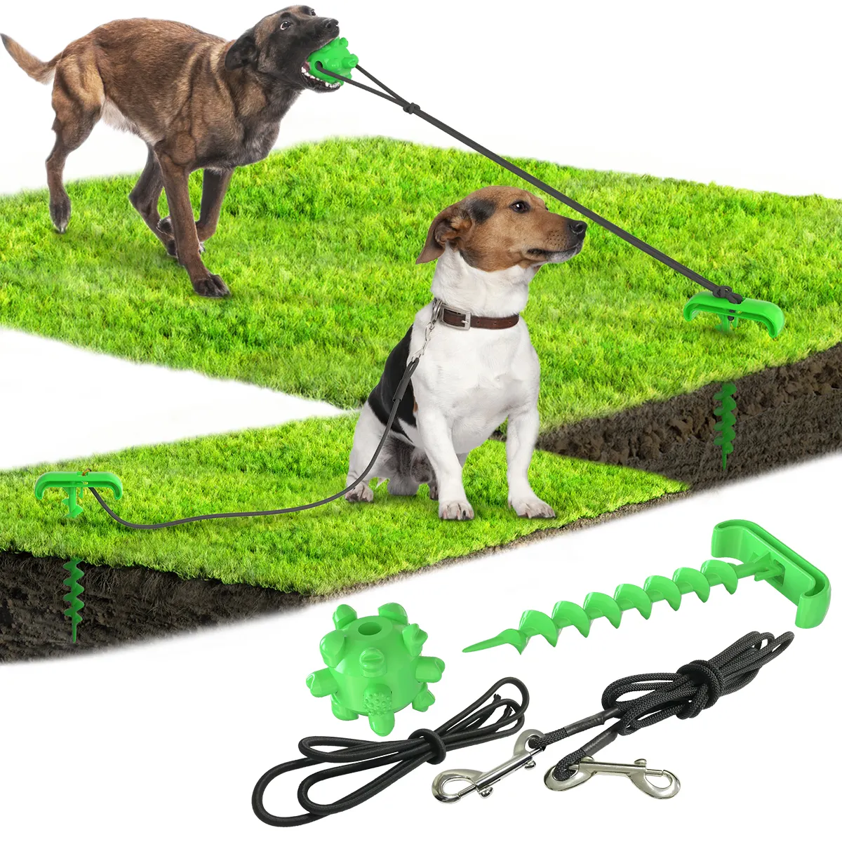 MULTIFONCTIONNEL AUTONOME CHIEN MARCHE ARTIFACT ANIMAUX DE COMPAGNIE ÉLASTIQUE CORDE MOLAIRE BALLE PORTABLE TIRE-BOULE PORTABLE