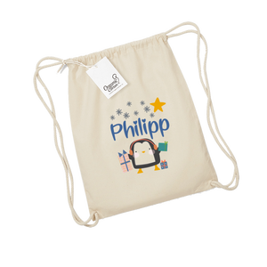 Sacca con nome - Pinguino invernale (Ragazzo) - Product Image 1