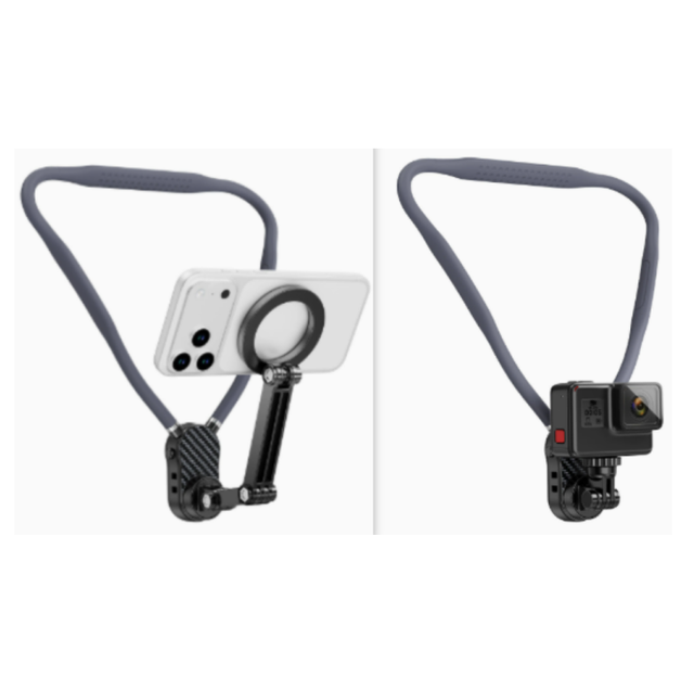 Magnetic Quick Release Neck Mount Soft Silicone Bracket for Insta 360 Gopro DJI Smartphone Outdoor First Person View Shooting