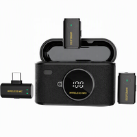 Mikrofon Lavalier Nirkabel AI SX101 Kondensor Mini Clip-on dengan Penerima Tipe C untuk iPhone Android Vlogging Rekaman