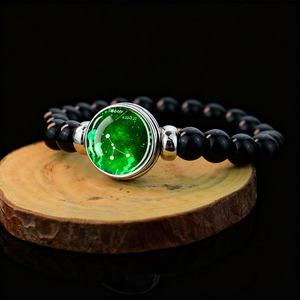 Unisex Sterrenbaan Armband - Zwarte Glasstenen Kraal Armband Astrologie Sieraden, Cadeau voor Verjaardag, Lente Zomer Collectie - Product Image 4