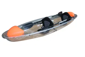 Kayak transparent à fond en cristal d'océan à double siège Kayak de pêche transparent de 11 pieds Kayak en matériel PC pour 2 personnes à vendre