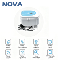 NOVA OEM Tuya Smart Home WiFi IP67 Compteur de débit d'eau intelligent Alexa Google Vanne de contrôle de température Contrôleur d'eau intelligent