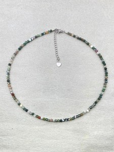 Gargantilla de Ágata India con Cuentas, Joyería Delicada con Piedras Preciosas, Cuentas Microfacetadas, Collar de Cristal, Joyería Minimalista, Pequeñas Piedras Preciosas - Product Image 2