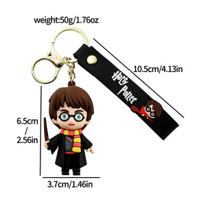 Cho Harry Potter 3D phim hoạt hình PVC Móc chìa khóa dễ thương thiết kế mềm cao su xe Túi ba lô Mặt dây chuyền OEM phụ kiện búp bê <span class=keywords><strong>Keychain</strong></span> - Product Image 6