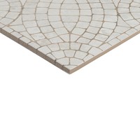 Mosaico de cerámica Vetri Ivory de 12x12 pulgadas con patrón de piedra blanca para decoración de paredes y pisos