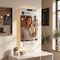 Miroir LED avec capteur IP44 style Instagram, personnalisable avec nom d'utilisateur, lumière selfie pour cafés, villas, dropshipping