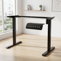 Bureau debout motorisé en forme de L, hauteur réglable et extensible, avec structure en bois – Design moderne pour usage professionnel et hospitalier
