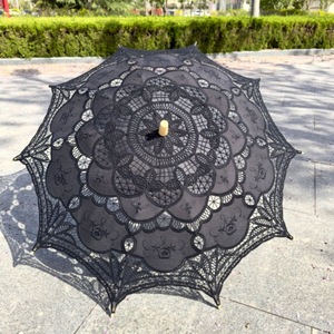 LOTUS Parasol en <span class=keywords><strong>dentelle</strong></span> parapluie Vintage mariage nuptiale noir violet parapluie en <span class=keywords><strong>dentelle</strong></span> pour la décoration Photo Tea Party taille adulte coton - Product Image 3