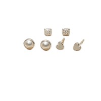 Boucles d'oreilles simples et élégantes en perles, ensemble de trois pièces, accessoires à la mode